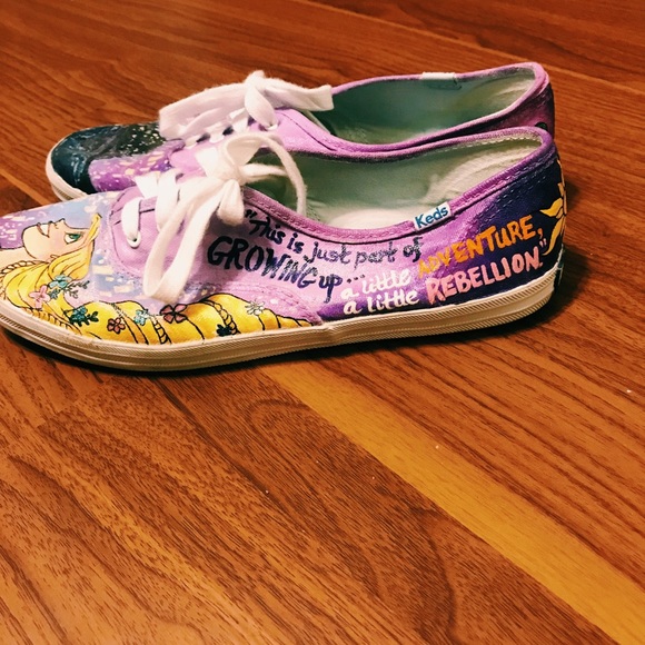 Custom Painted Disney Rapunzel Keds - Picture 4 of 5